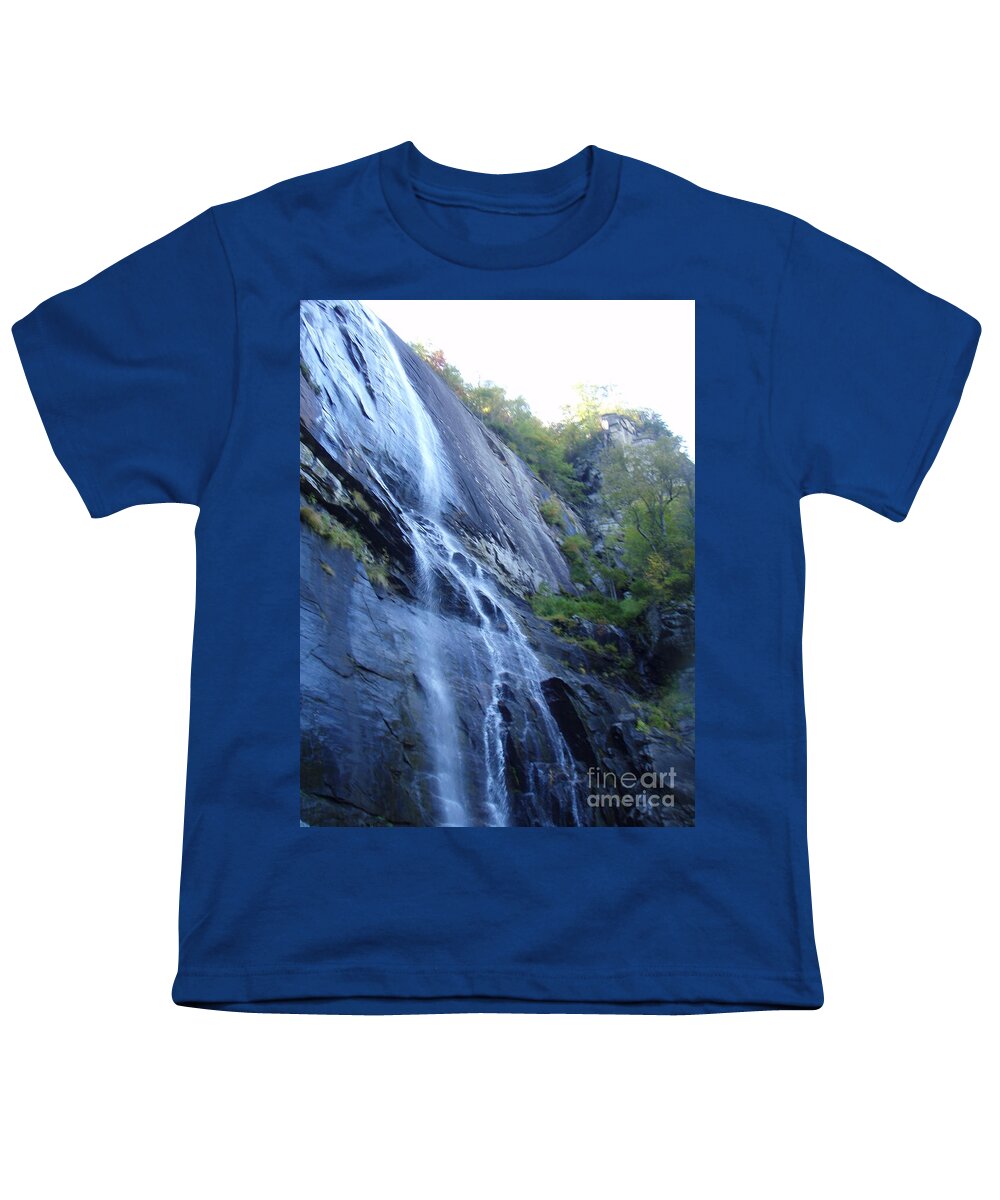 Cascading Waterfall on Rocky Cliffside - Youth T-Shirt