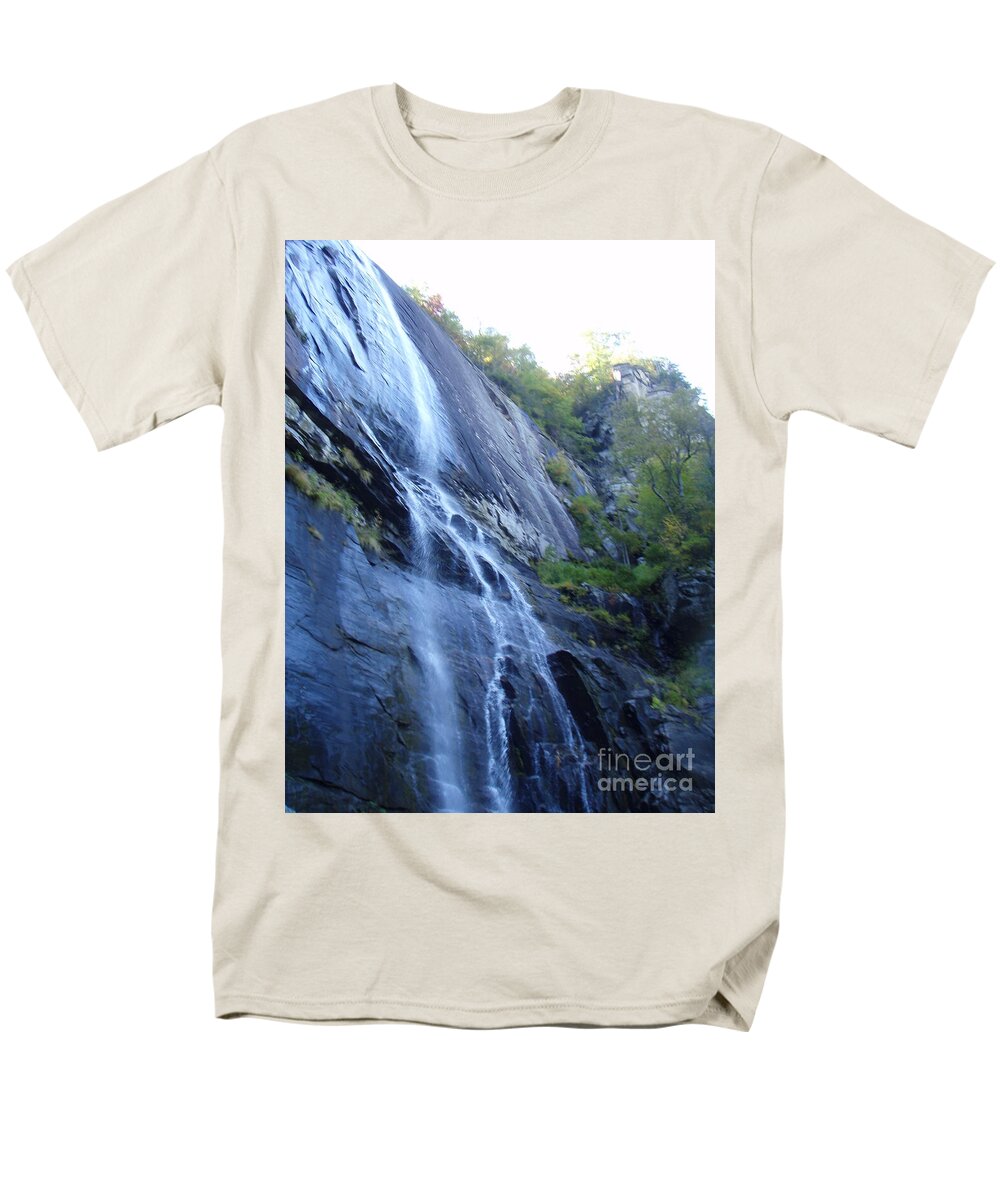 Cascading Waterfall on Rocky Cliffside - Men's T-Shirt  (Regular Fit)