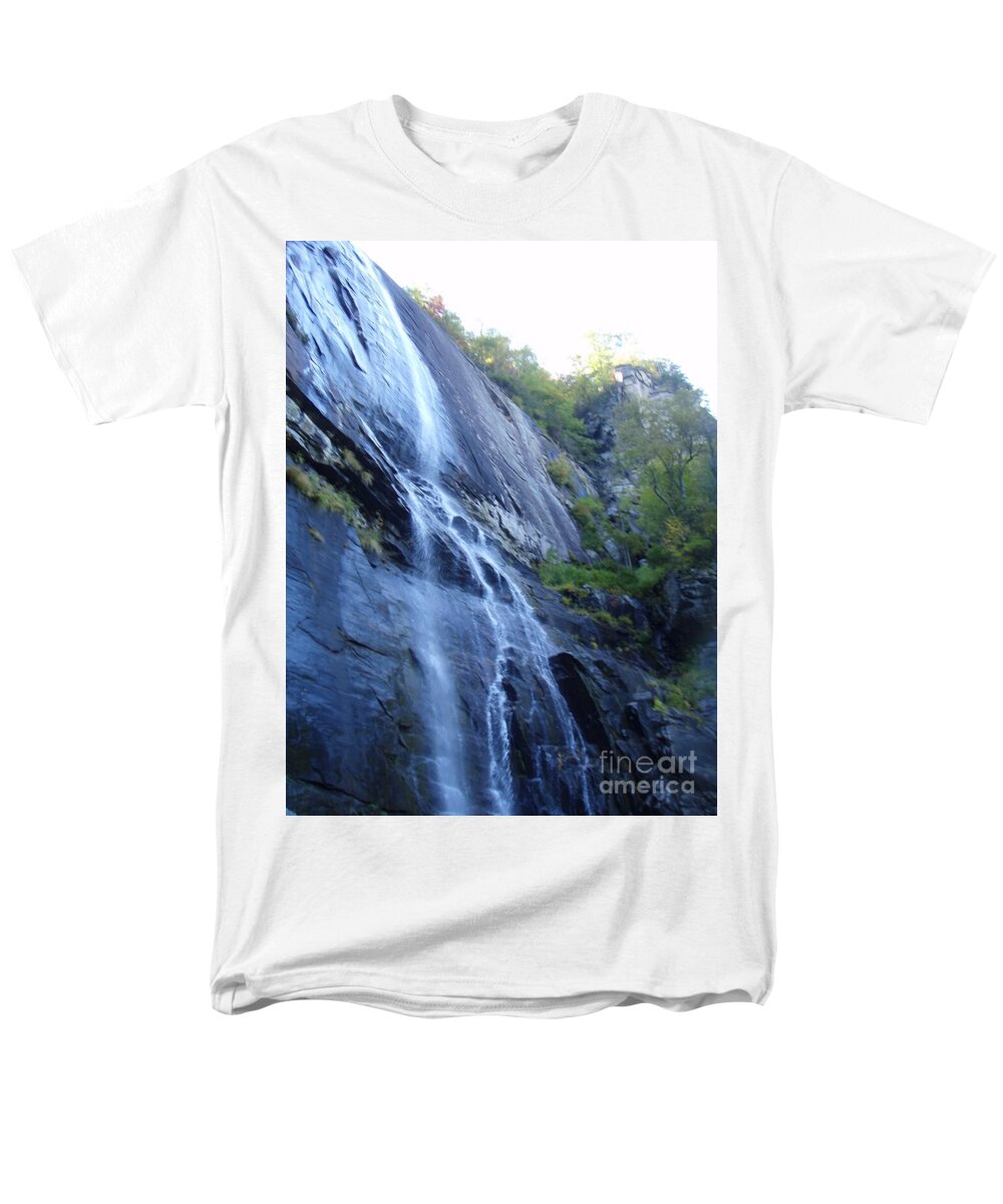 Cascading Waterfall on Rocky Cliffside - Men's T-Shirt  (Regular Fit)