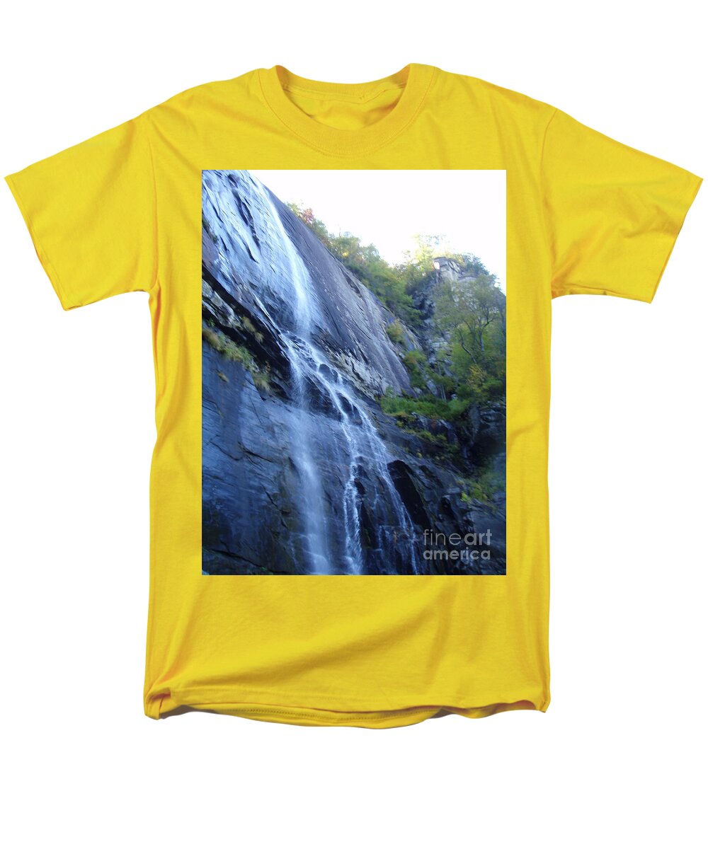 Cascading Waterfall on Rocky Cliffside - Men's T-Shirt  (Regular Fit)