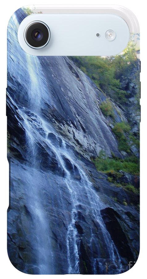 Cascading Waterfall on Rocky Cliffside - Phone Case