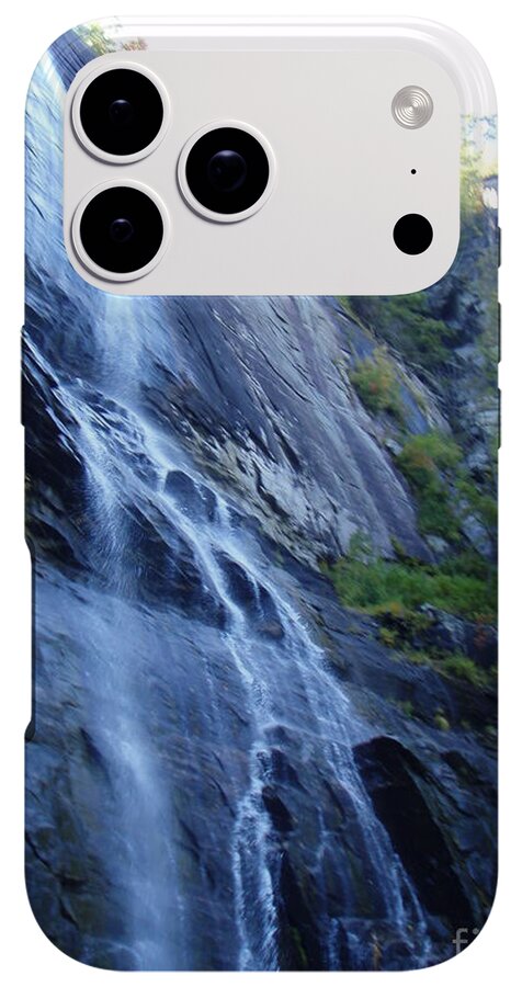 Cascading Waterfall on Rocky Cliffside - Phone Case