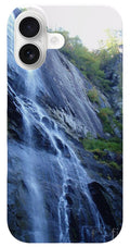 Cascading Waterfall on Rocky Cliffside - Phone Case