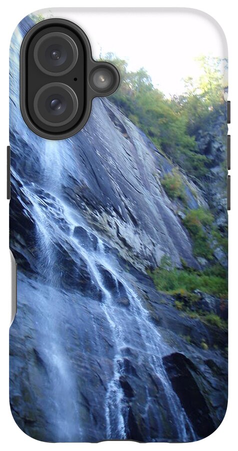 Cascading Waterfall on Rocky Cliffside - Phone Case