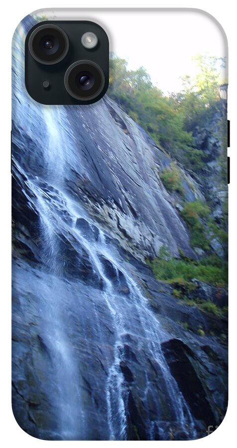 Cascading Waterfall on Rocky Cliffside - Phone Case
