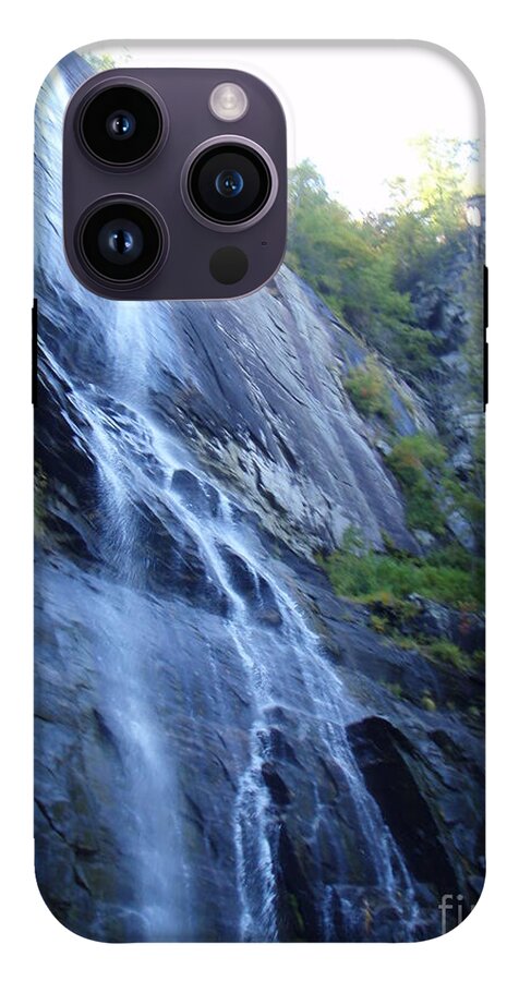 Cascading Waterfall on Rocky Cliffside - Phone Case