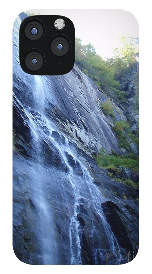Cascading Waterfall on Rocky Cliffside - Phone Case