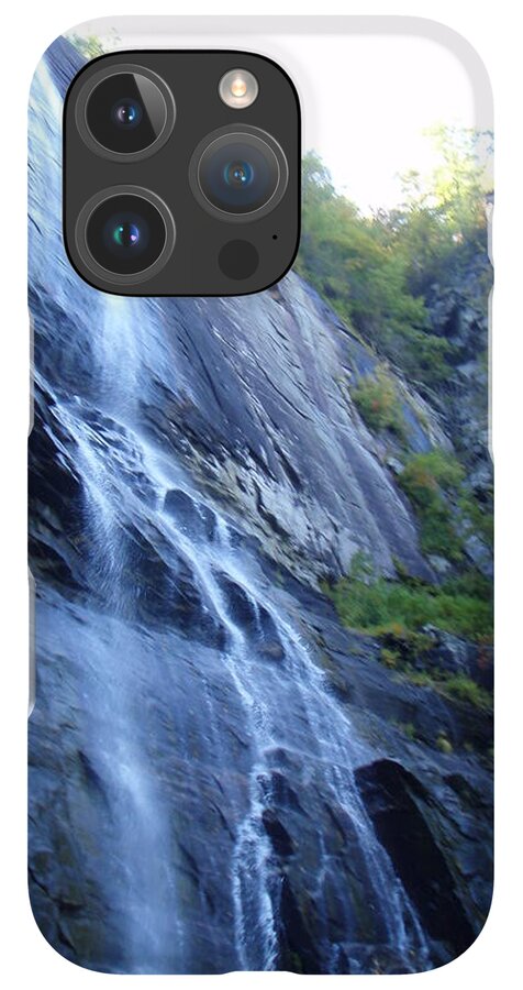 Cascading Waterfall on Rocky Cliffside - Phone Case