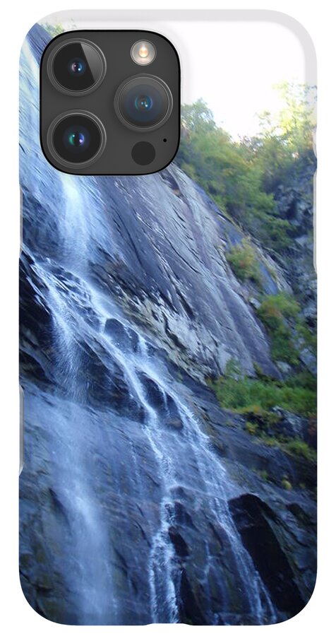 Cascading Waterfall on Rocky Cliffside - Phone Case