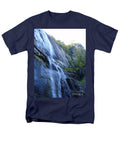 Cascading Waterfall on Rocky Cliffside - Men's T-Shirt  (Regular Fit)