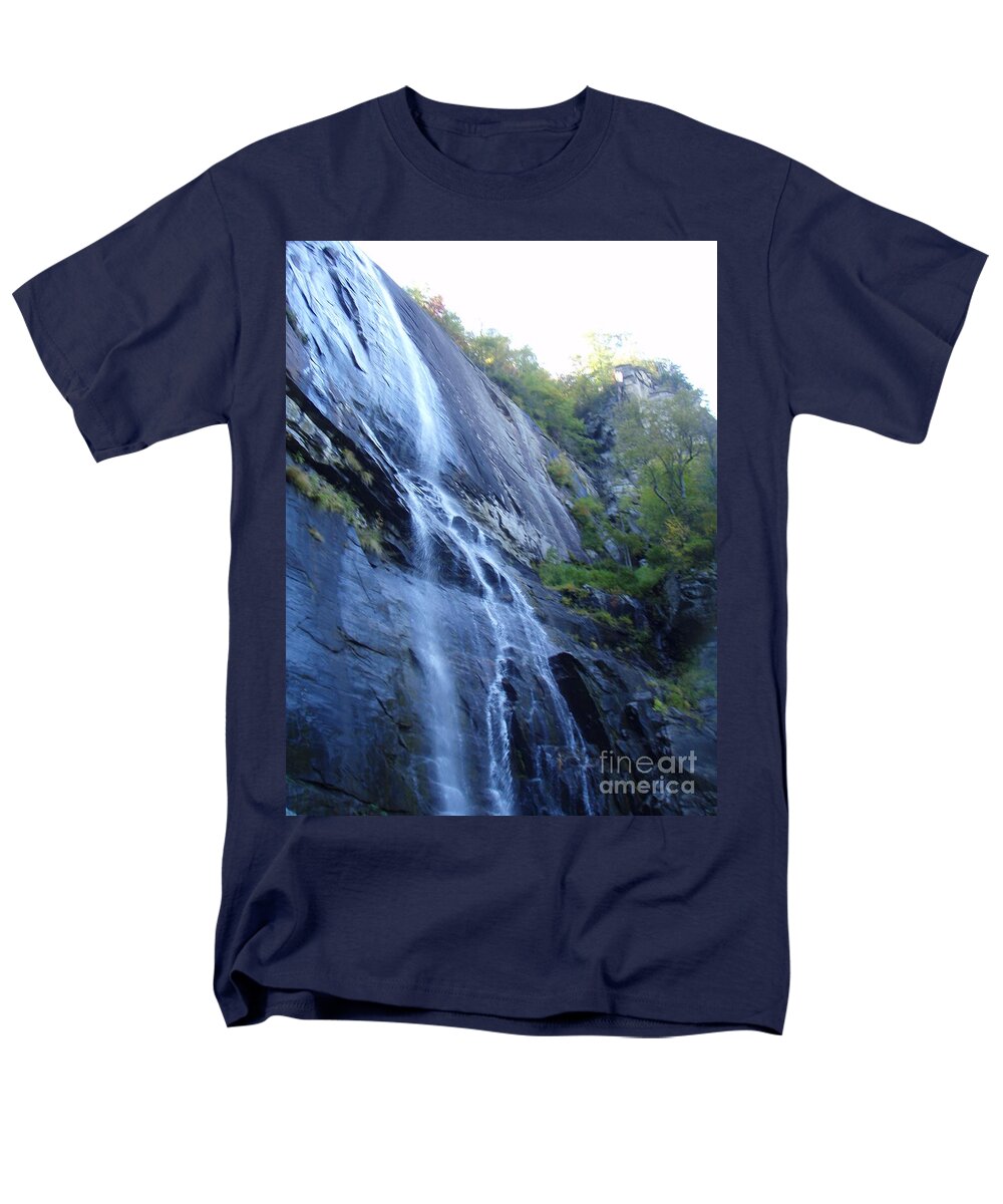 Cascading Waterfall on Rocky Cliffside - Men's T-Shirt  (Regular Fit)