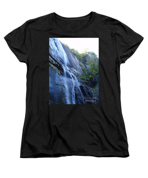 Cascading Waterfall on Rocky Cliffside - Women's T-Shirt (Standard Fit)