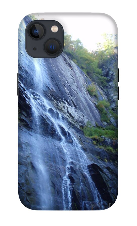 Cascading Waterfall on Rocky Cliffside - Phone Case