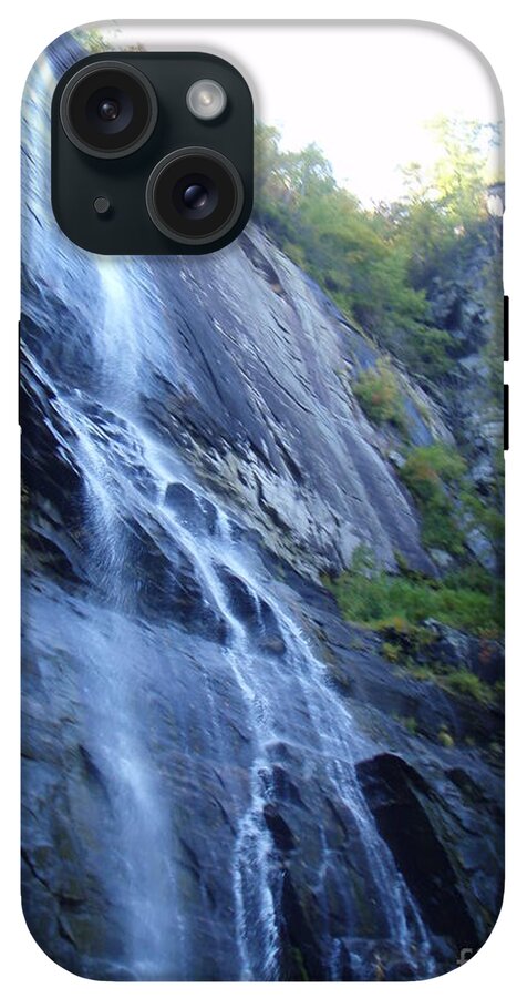 Cascading Waterfall on Rocky Cliffside - Phone Case