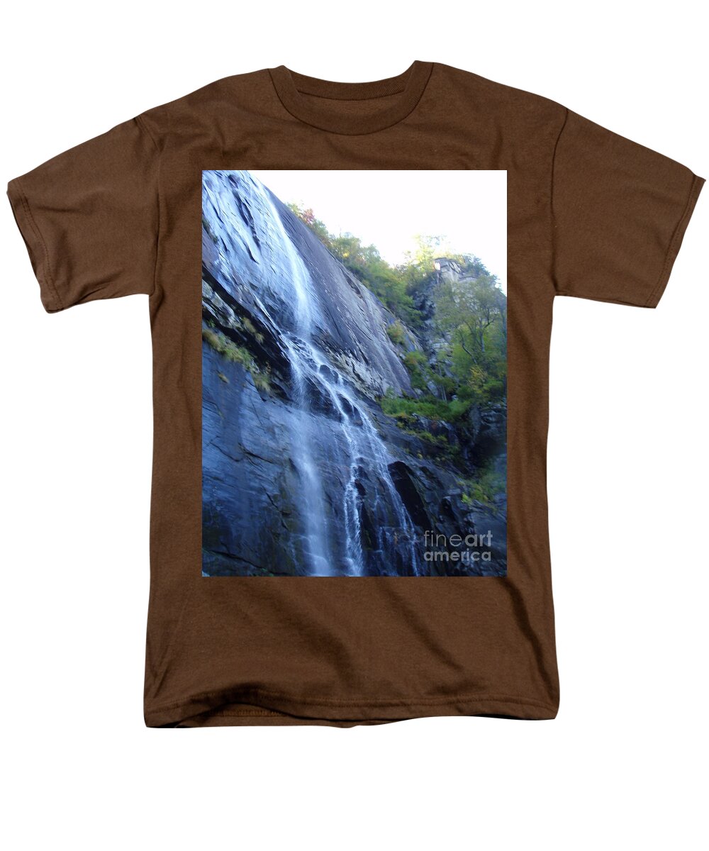 Cascading Waterfall on Rocky Cliffside - Men's T-Shirt  (Regular Fit)