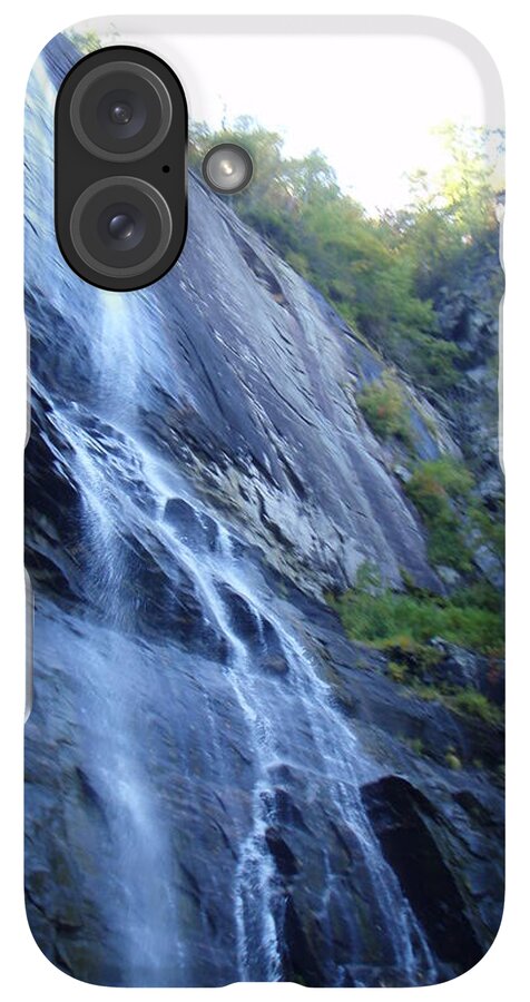 Cascading Waterfall on Rocky Cliffside - Phone Case