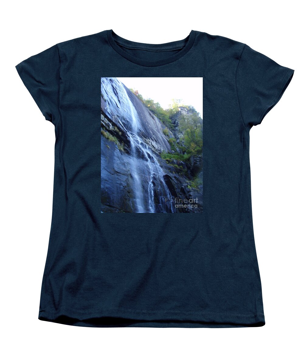 Cascading Waterfall on Rocky Cliffside - Women's T-Shirt (Standard Fit)