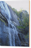 Cascading Waterfall on Rocky Cliffside - Wood Print
