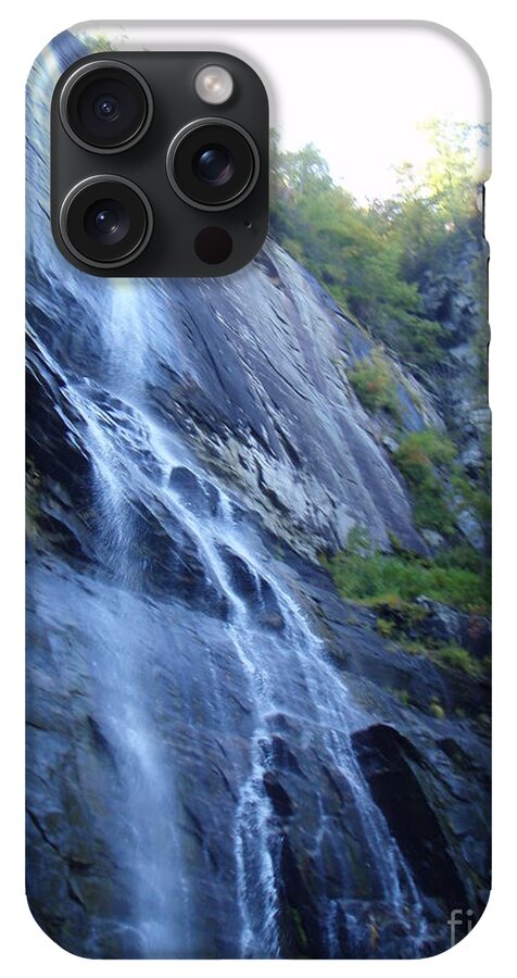 Cascading Waterfall on Rocky Cliffside - Phone Case