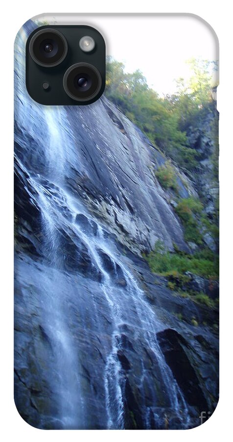 Cascading Waterfall on Rocky Cliffside - Phone Case