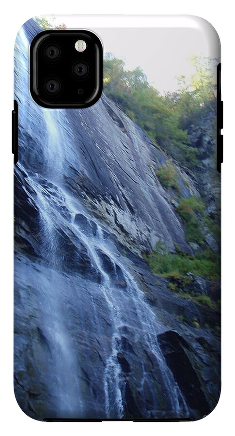Cascading Waterfall on Rocky Cliffside - Phone Case
