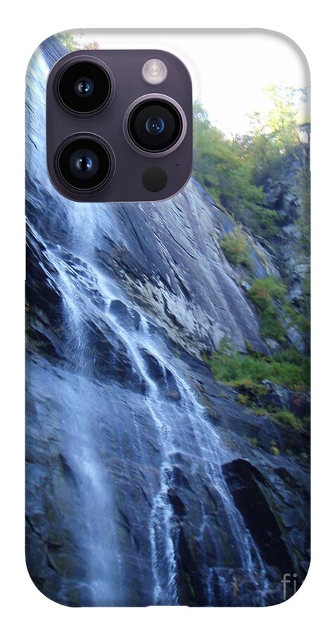 Cascading Waterfall on Rocky Cliffside - Phone Case