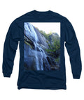 Cascading Waterfall on Rocky Cliffside - Long Sleeve T-Shirt