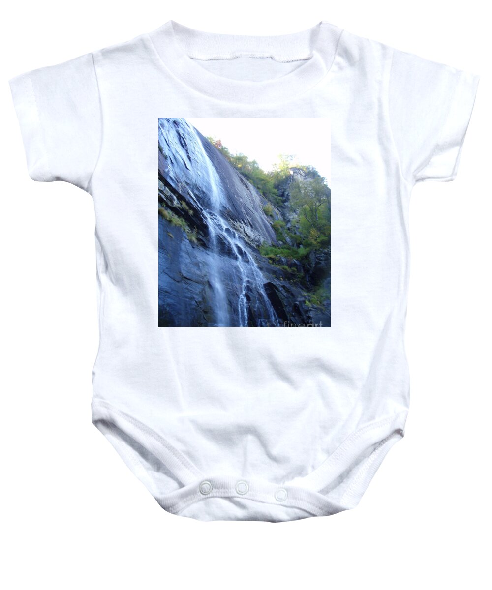 Cascading Waterfall on Rocky Cliffside - Baby One-Piece