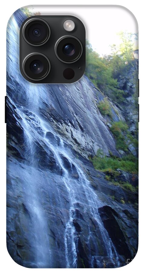 Cascading Waterfall on Rocky Cliffside - Phone Case