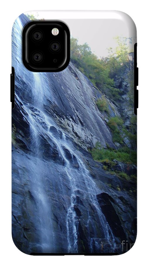 Cascading Waterfall on Rocky Cliffside - Phone Case