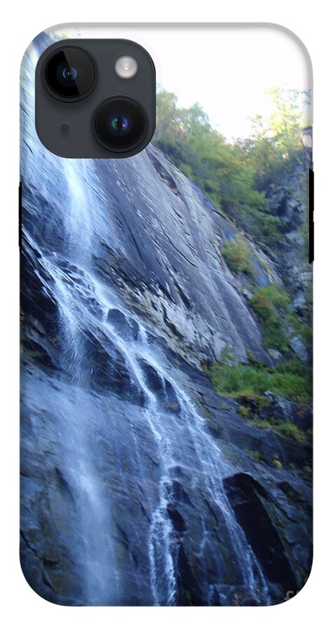 Cascading Waterfall on Rocky Cliffside - Phone Case
