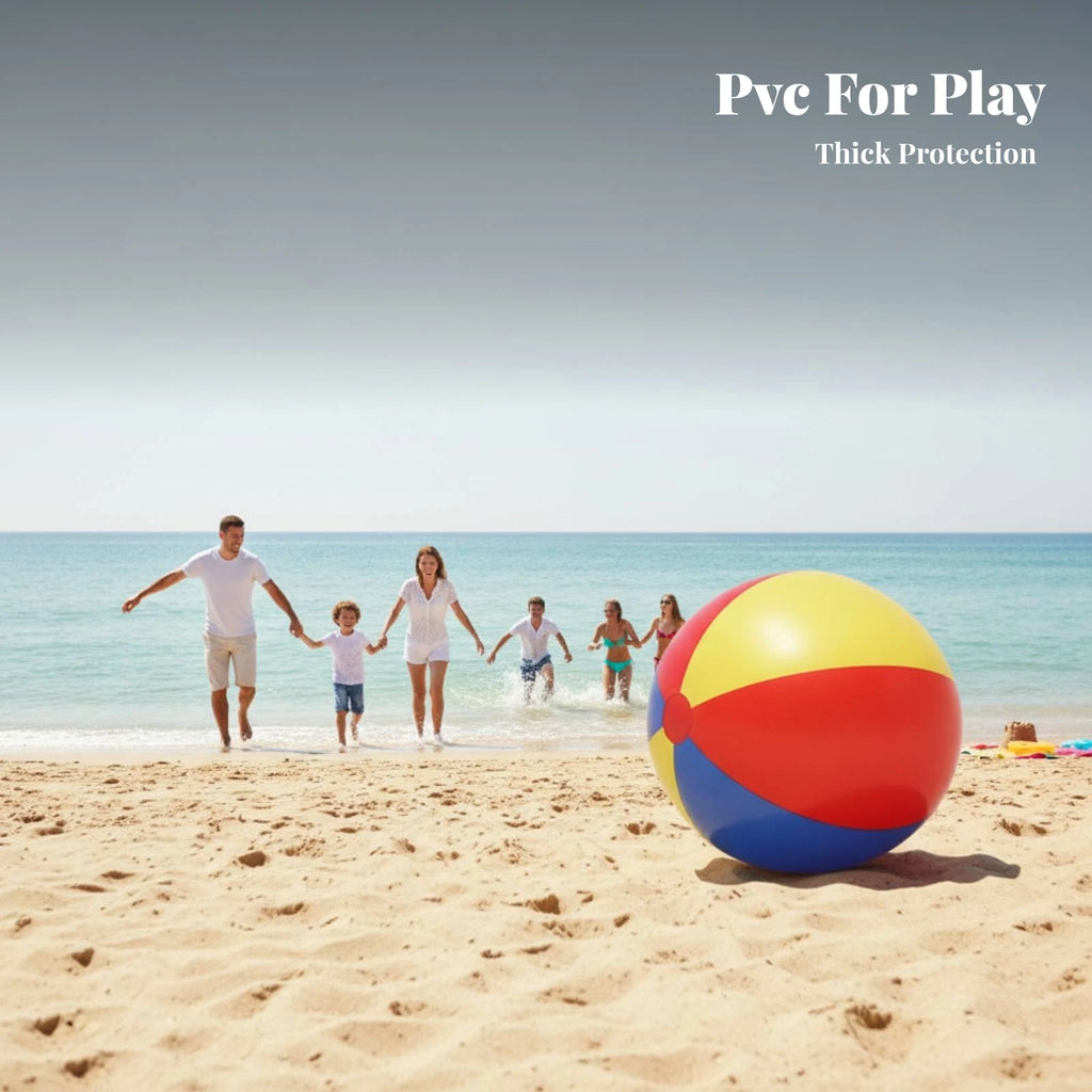 Bright Rainbow Colors Plaything Sealed Valve Large Beach Ball Toy Multicolor PVC Beach Ball for Outdoor Play, Families