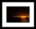 City Harbor Illuminated at Night - Framed Print