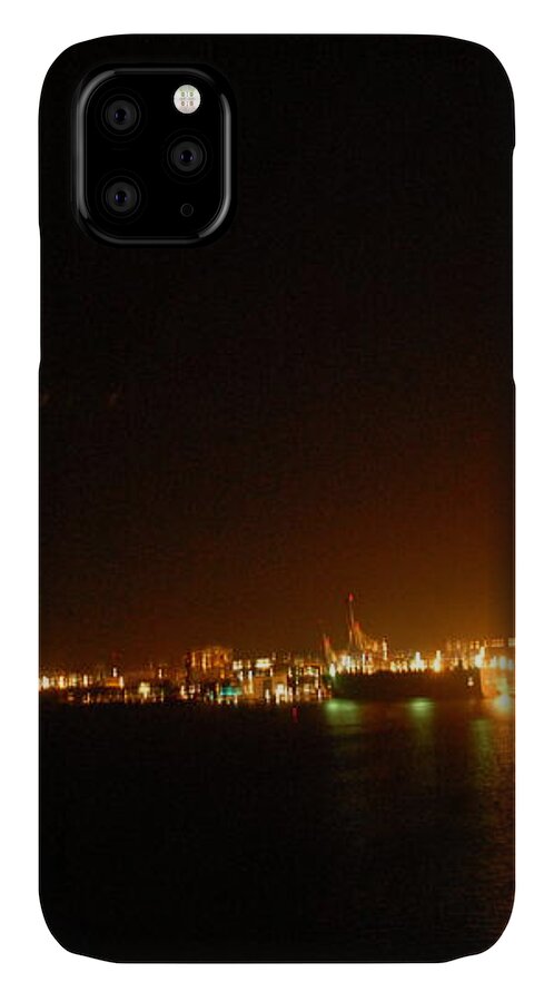 City Harbor Illuminated at Night - Phone Case