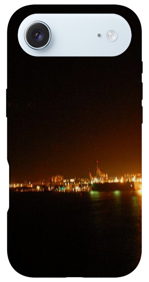 City Harbor Illuminated at Night - Phone Case
