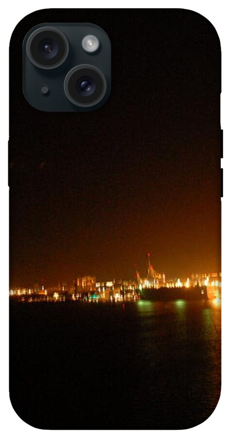 City Harbor Illuminated at Night - Phone Case