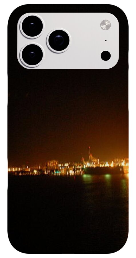 City Harbor Illuminated at Night - Phone Case