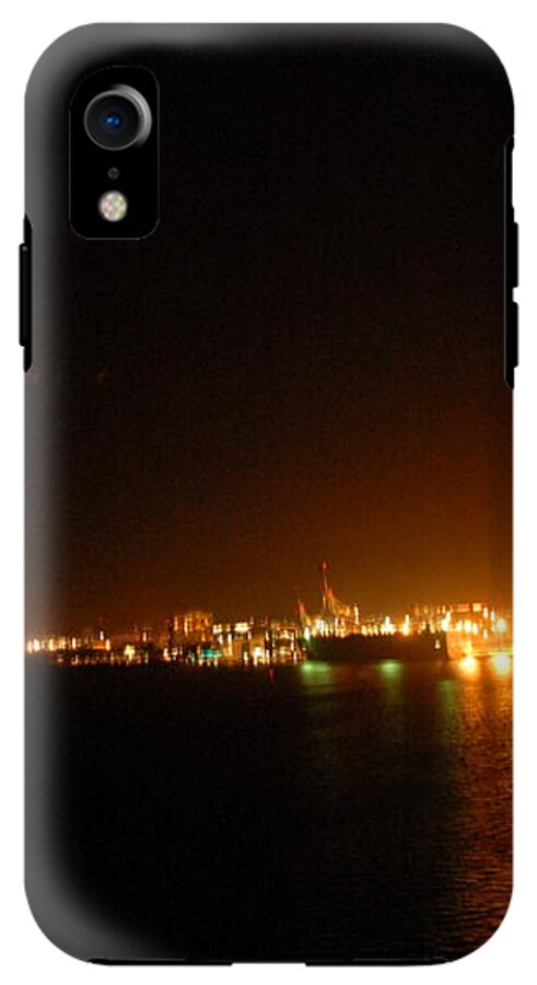 City Harbor Illuminated at Night - Phone Case