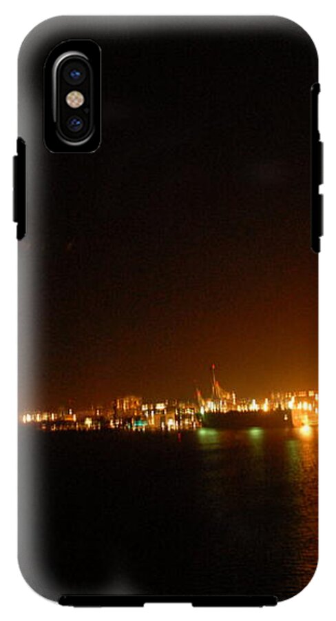 City Harbor Illuminated at Night - Phone Case