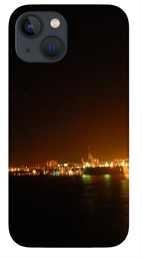 City Harbor Illuminated at Night - Phone Case