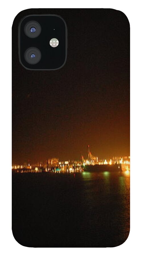 City Harbor Illuminated at Night - Phone Case