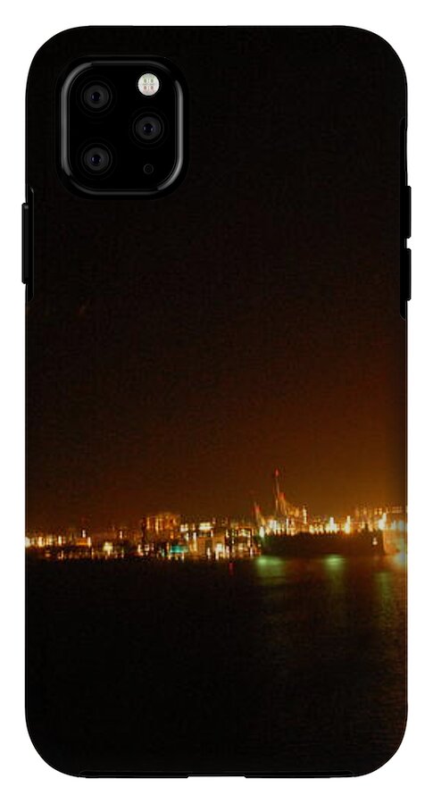 City Harbor Illuminated at Night - Phone Case