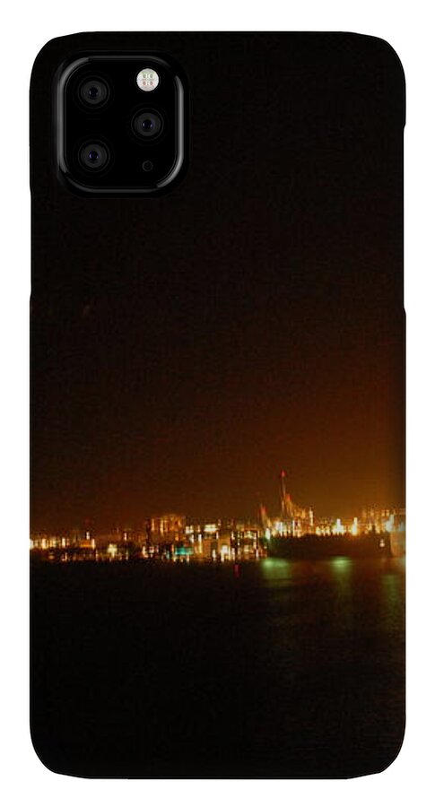 City Harbor Illuminated at Night - Phone Case