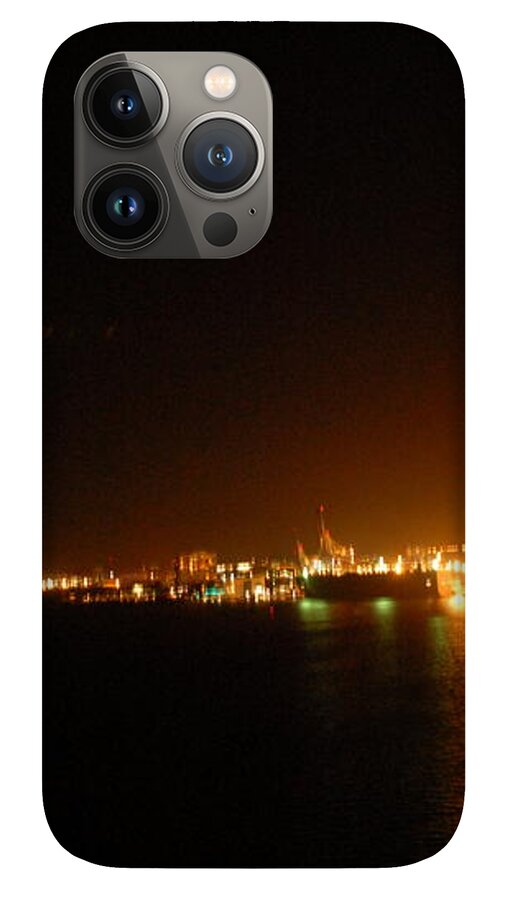 City Harbor Illuminated at Night - Phone Case