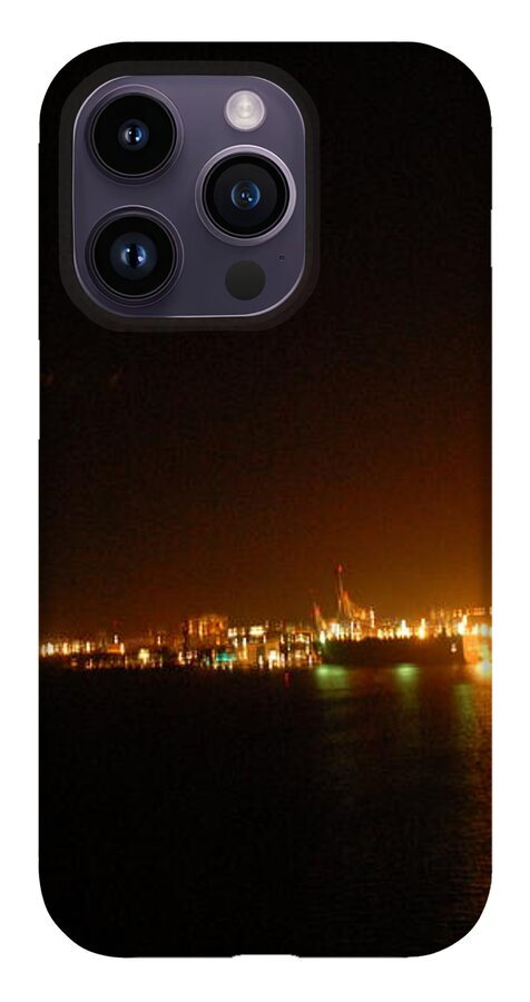 City Harbor Illuminated at Night - Phone Case