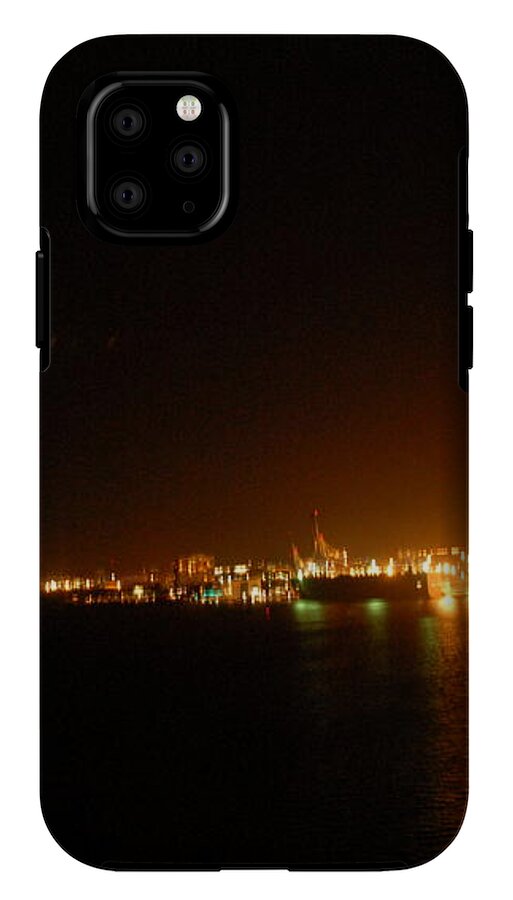 City Harbor Illuminated at Night - Phone Case
