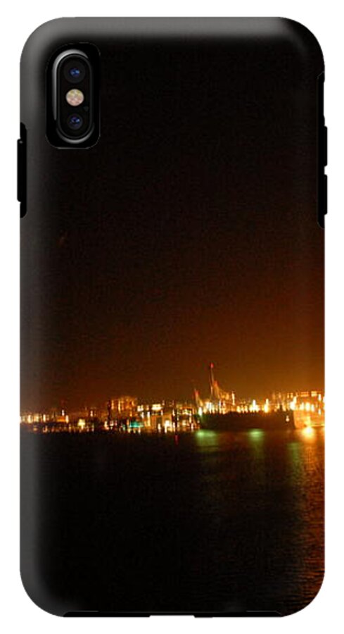 City Harbor Illuminated at Night - Phone Case