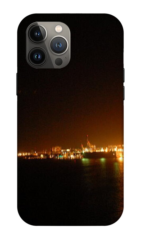 City Harbor Illuminated at Night - Phone Case