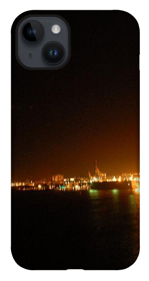 City Harbor Illuminated at Night - Phone Case