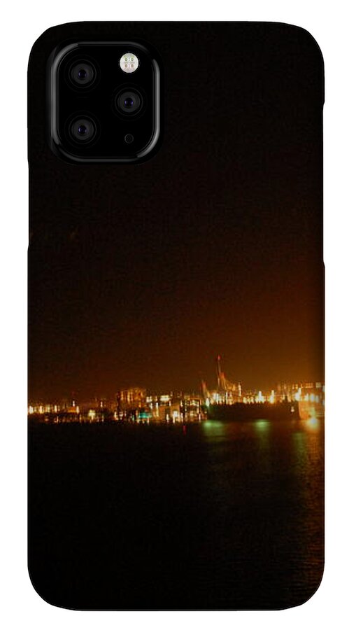 City Harbor Illuminated at Night - Phone Case